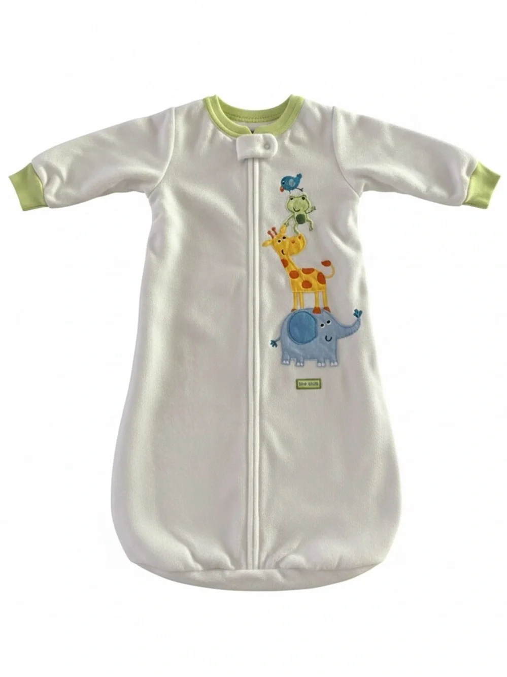 Carter's Sleep Sack 0-9 Months White Green Fleece Full Zip Baby Wearable Blanket